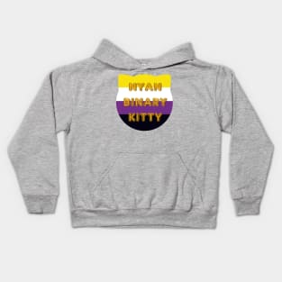 Nyanbinary Kitty Nonbinary Flag With Cat Ears Design Kids Hoodie